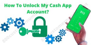 A green and blue illustration of a locked CashApp account with a key unlocking it represents the search query 'How to unlock my CashApp account?'