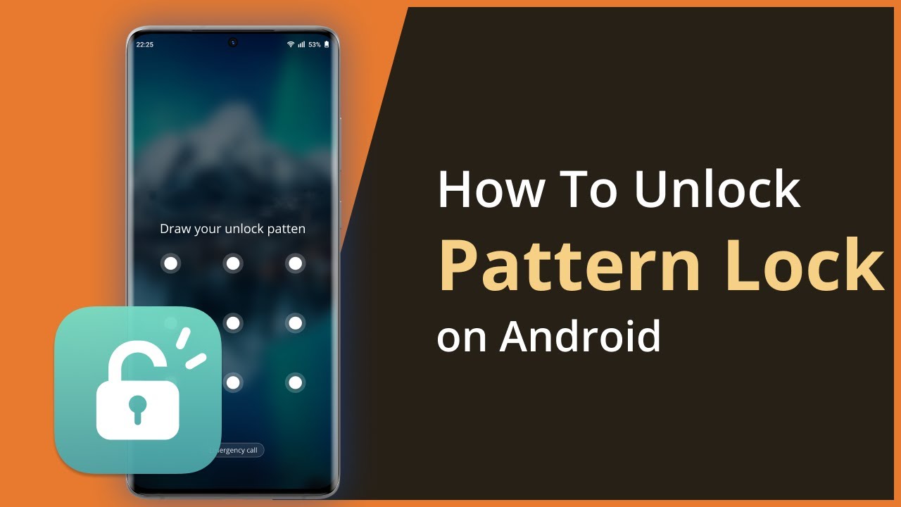 A screenshot of an Android phone with the pattern lock screen. The text on the screen says "How to Unlock Pattern Lock on Android".