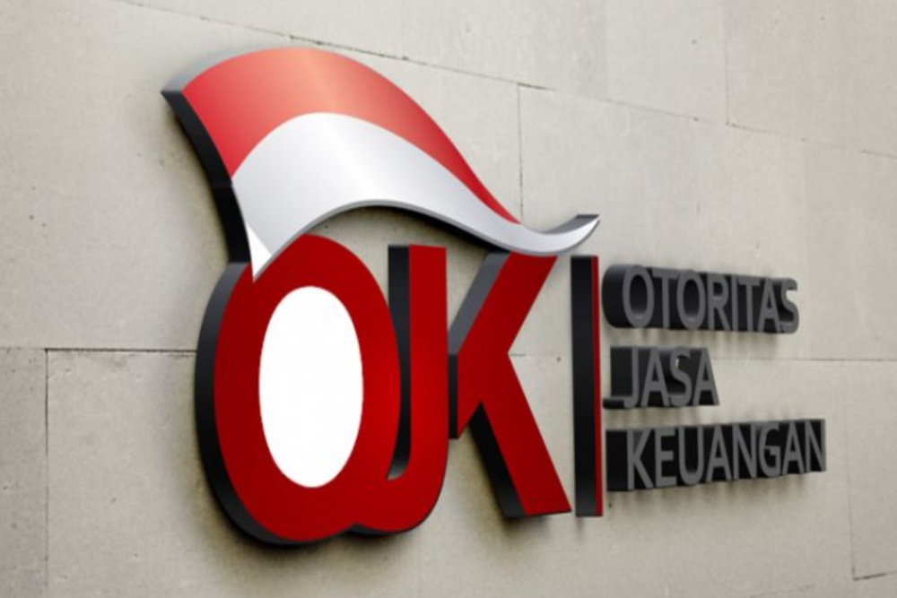 The red and white OJK logo with the Indonesian flag on top and the words 'Otoritas Jasa Keuangan' underneath it.